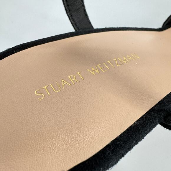STUART WEITZMAN Keefa Block Heel
Suede Almond Toe Platform‎ Sandals Black - Picture 9 of 12